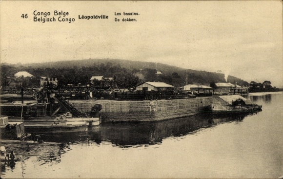 Ganzsachen Ak Kinshasa Léopoldville DR Kongo Zaire, Die Becken