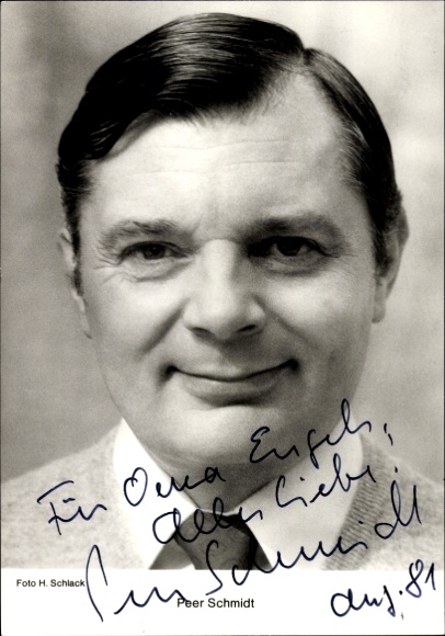 Ak Schauspieler Peer Schmidt, Portrait, Autogramm