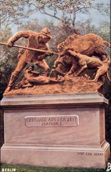 6 Künstler AK im Umschlag Berlin Tiergarten, Berlin die Denkmäler am Grossen Stern von F. X. Schmidt