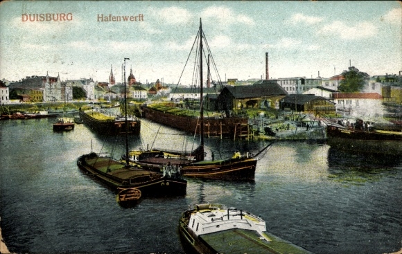 Ak Duisburg im Ruhrgebiet, Hafenwerft
