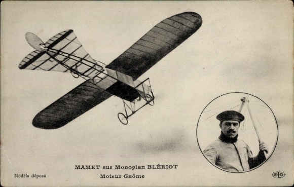 Ak Mamet im Bleriot-Eindecker