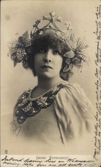 Ak Schauspielerin Sarah Bernhardt, Porträt