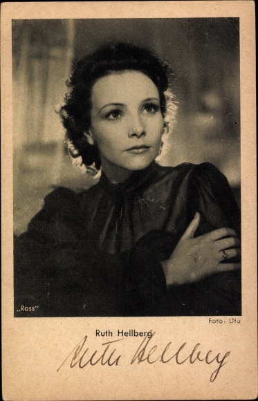 Ak Schauspielerin Ruth Hellberg, Portrait, Autogramm