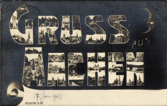 Buchstaben Ak Aachen in Nordrhein Westfalen, Teilansichten