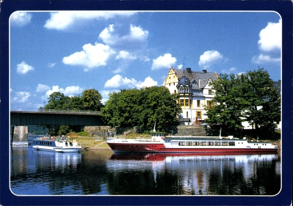 Ak Saalburg an der Saale, Ausflugsschiffe auf der Bleilochtalsperre