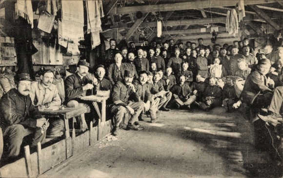 Ak Zeist Utrecht Niederlande, Inerneeringskamp, Internierungslager, Soldaten in der Baracke