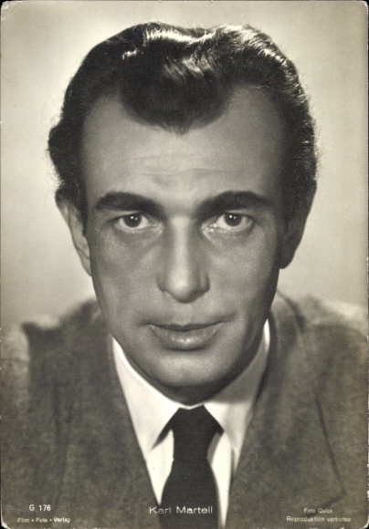 Ak Schauspieler Karl Martell, Portrait, Anzug, Krawatte, Film Foto Verlag G 176