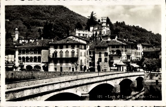 Ak Ponte Tresa Lago di Lugano Kt Tessin Schweiz, Teilansicht