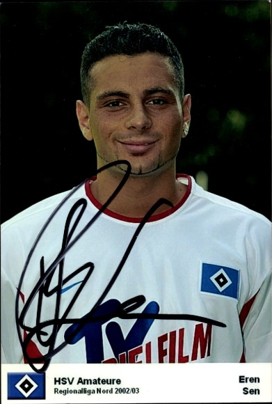 Autogrammkarte Fußballer Eren Sen, Hamburger SV, Autogramm