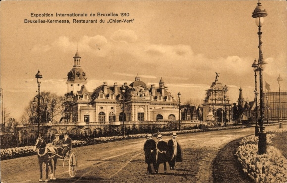 CPA Exposition Internationale de Bruxelles 1910, Kermesse, Restaurant du Chien-Vert