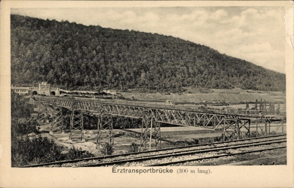 Ak Erztransportbrücke, Gesamtansicht