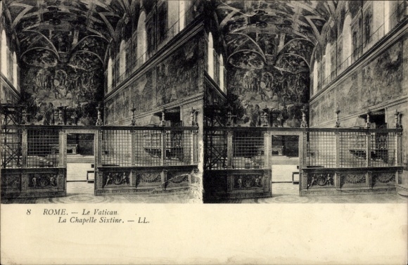 Stereo CPA Vatican Rome Latium, La Chapelle Sixtine