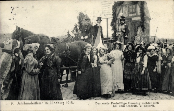 Ak Lüneburg in Niedersachsen, Jahrhundertfeier 1913, Freiwillige Henning