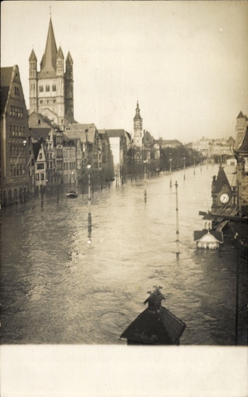 Foto Ak Köln am Rhein, Überschwemmung