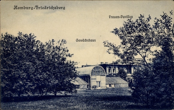 Ak Hamburg Wandsbek Eilbek, Krankenanstalt Friedrichsberg, Gewächshaus, Frauenpavillon