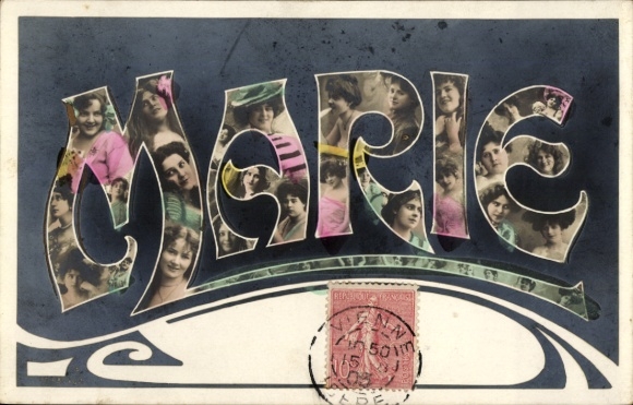 Buchstaben Ak Vorname Marie, Frauenportraits