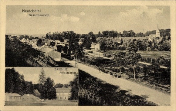 Ak Brienne Saône-et-Loire, Feldlazarett, Neufchâtel, Gesamtansicht
