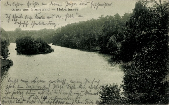 Ak Berlin Wilmersdorf Grunewald, Hubertussee