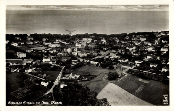 Ak Ostseebad Göhren auf Rügen, Fliegeraufnahme