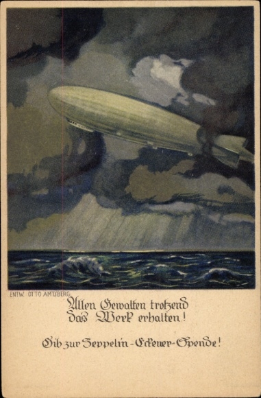 Künstler Ak Amtsberg, O., Zeppelin, Zeppelin-Eckener-Spende