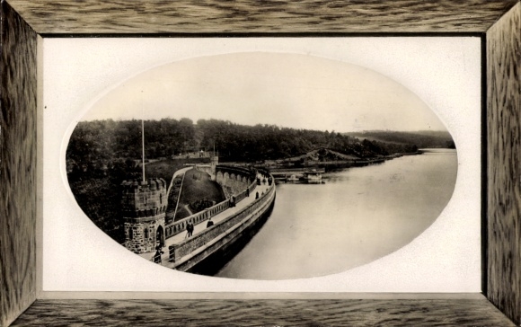 Präge Passepartout Ak Remscheid im Bergischen Land, Eschbachtalsperre