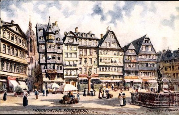 6 Künstler AK im Umschlag Frankfurt am Main, Oilette Serie, Künstler Charles Flower