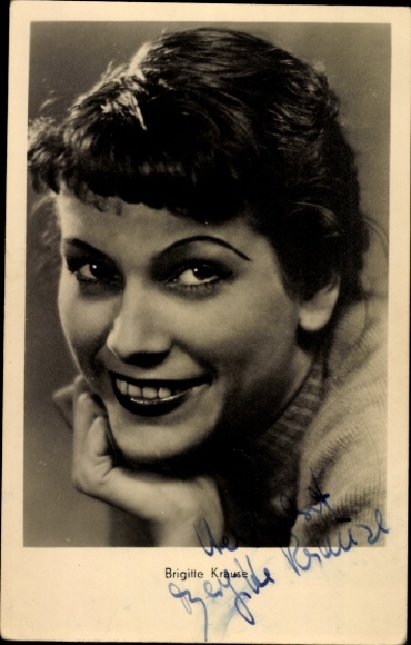 Ak Schauspielerin Brigitte Krause, Portrait, Autogramm