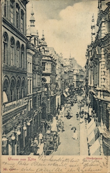 Ak Köln am Rhein, Straße in  Hochstraße, Menschen, Geschäfte, 