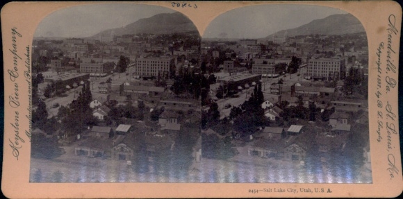Stereo Foto Salt Lake City Utah USA, Gesamtansicht