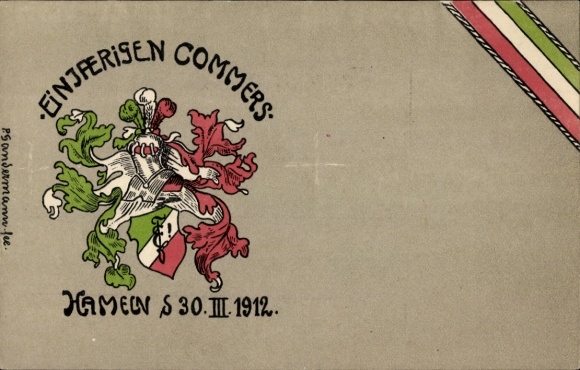 Studentika Ak Hameln an der Weser Niedersachsen, Einjährigen-Commers 1912