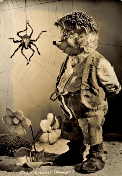 Ak Mecki der Igel, Einer spinnt immer!, Spinne