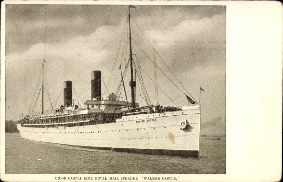 Ak Postdampfschiff Walmer Castle, Union Castle Line