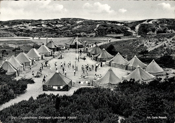 Ak Insel Sylt in Nordfriesland, Jugendheim Zeltlager Landkreis Kassel