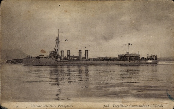 CPA Marine Militaire Francaise, Marseillaise, Torpilleur Commandant Lucas