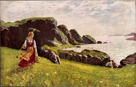 Künstler Ak Dahl, Hans, Belauscht, Bäuerin belauscht Liebespaar, Degi 1310