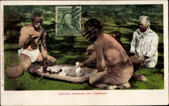 Ak Honolulu Hawaii USA, Eingeborene schlagen Poi