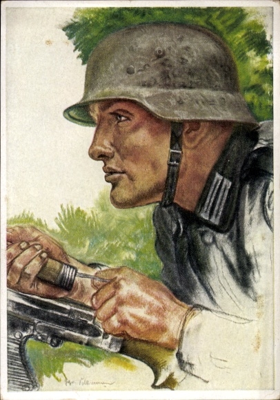 Künstler Ak Willrich, Wolfgang, Panzer-Pionier, Panzerwaffe, Wehrmacht, Gefreiter Volkmann