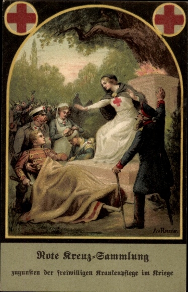 Künstler Ak Roessler, A. v., Rote Kreuz Sammlung, freiwillige Krankenpflege, Krankenschwester