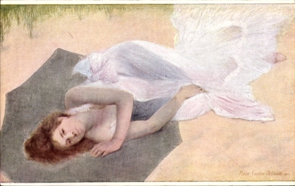 Künstler Ak Carrier-Belleuse, Junge Frau auf der Düne