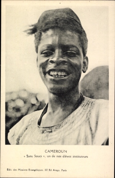 Ak Kamerun, Sans Souci, un de nos eleves instituteurs, Portrait eines Einheimischen