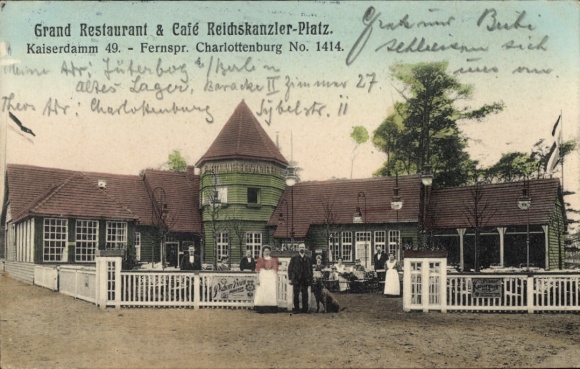 Ak Berlin Charlottenburg, Grand Restaurant Café Reichskanzler-Platz, Kaiserdamm 49
