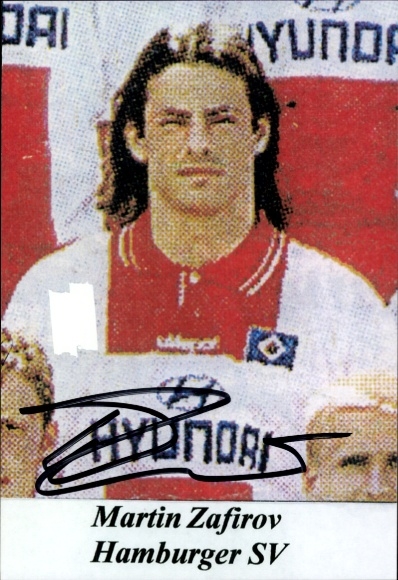 Autogrammkarte Fußballer Martin Zafirov, Hamburger SV, Autogramm
