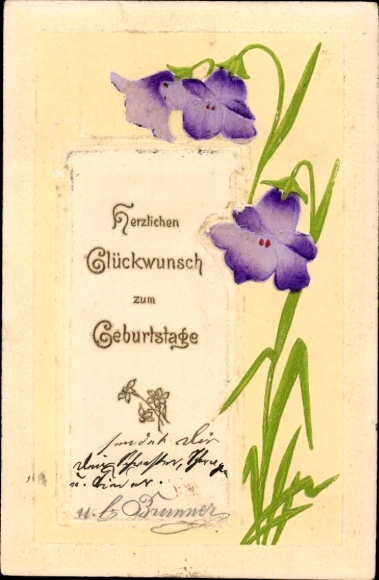 Präge Ak Glückwunsch Geburtstag, Blumen