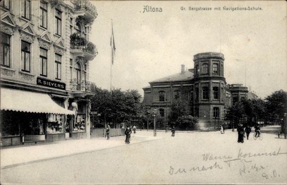 Ak Hamburg Altona, Große Bergstraße, Navigations-Schule