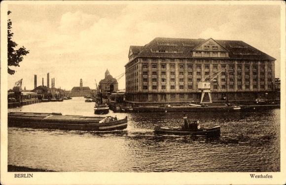 Ak Berlin Tiergarten Moabit, Westhafen