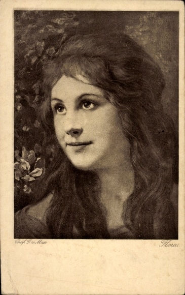 Künstler Ak Max, G. v., Flora, Frauenbildnis