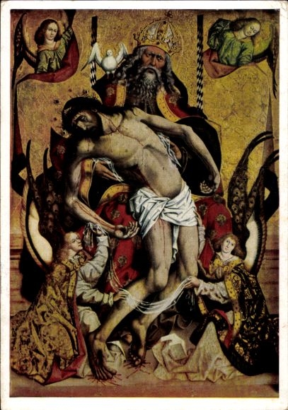 Künstler Ak Obermenzing München, Schloss Blutenburg, Olmdorfer, Gnadenstuhl