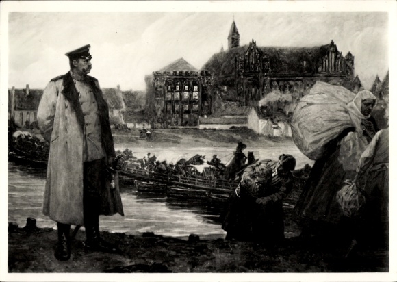 Künstler Ak Vogel, Hugo, Hindenburg vor der Marienburg 1914, Gemälde im Hochmeisterpalast