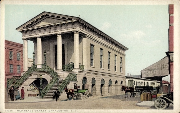 Ak Charleston South Carolina Vereinigte Staaten, Alter Sklavenmarkt