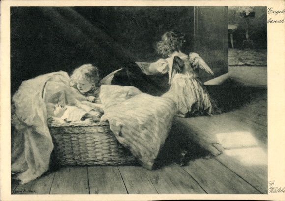 Künstler Ak Walther, Engelsbesuch